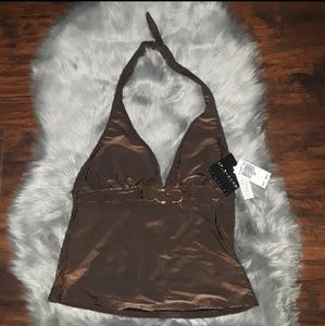 La Blanca Brown Tankini Tops Size 8